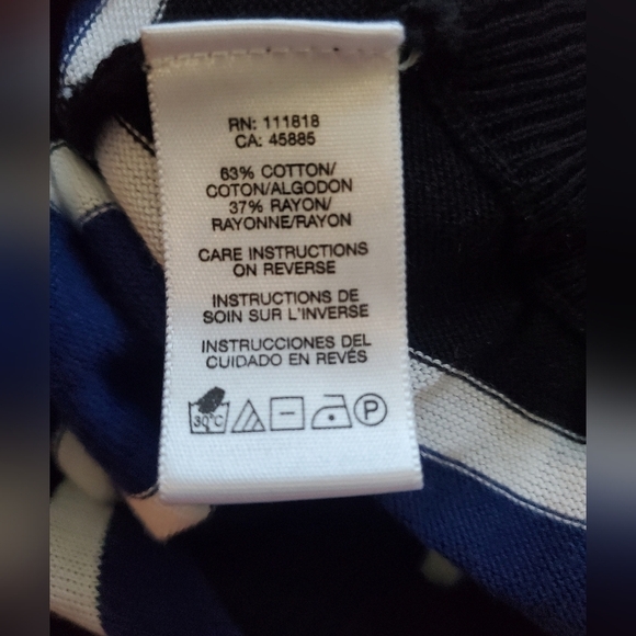 Bundle Only: Michael Kors Diagonal  Stripe Crewneck Knit Short Sleeve Top Size L - Picture 8 of 10